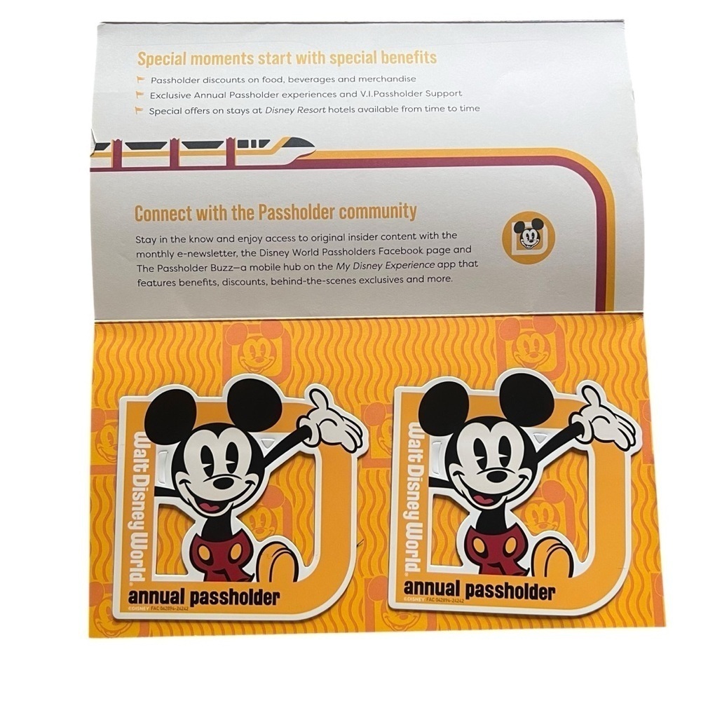 Walt Disney World Authentic Annual Passholder Magnets Mickey Set Of 2 New In Pkg